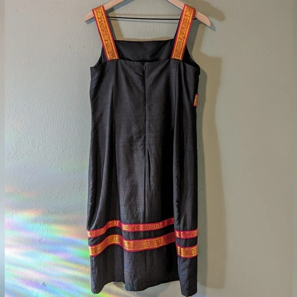 Vintage Y2K  Beaders Touch 100% Silk Midi Dress Size L - Picture 6 of 8